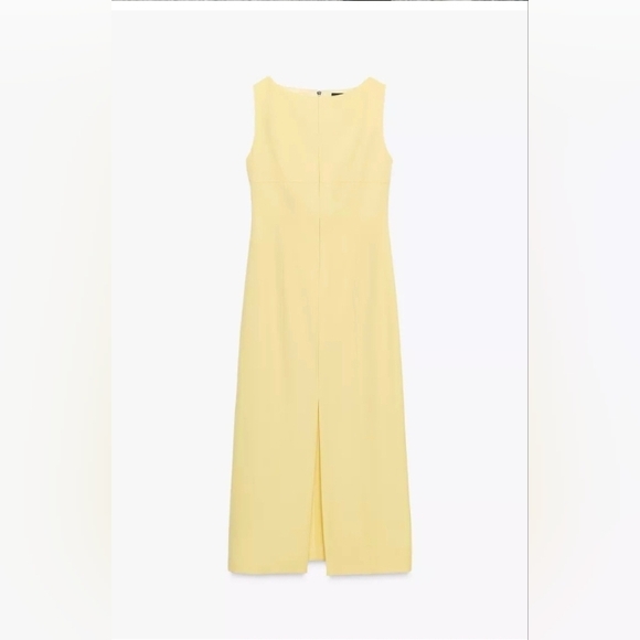 Zara Light Yellow Midi Dress - Picture 3 of 7